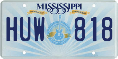 MS license plate HUW818