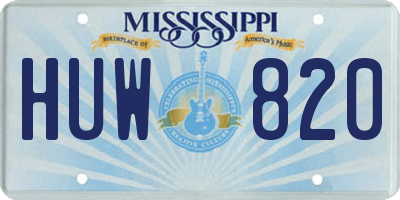 MS license plate HUW820