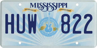 MS license plate HUW822