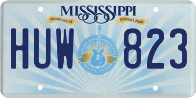 MS license plate HUW823