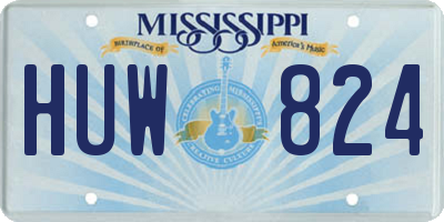 MS license plate HUW824