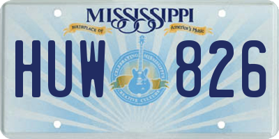 MS license plate HUW826