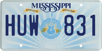 MS license plate HUW831