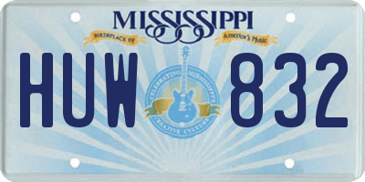 MS license plate HUW832