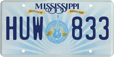 MS license plate HUW833