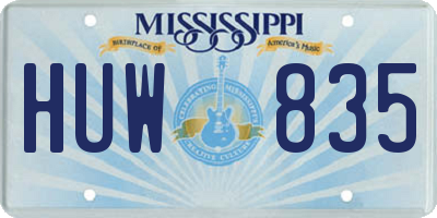 MS license plate HUW835