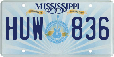 MS license plate HUW836