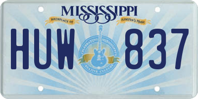 MS license plate HUW837