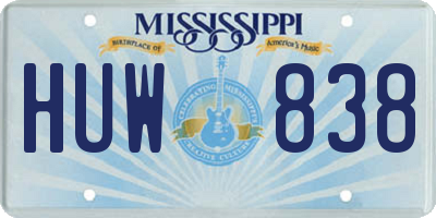 MS license plate HUW838