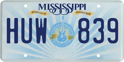 MS license plate HUW839