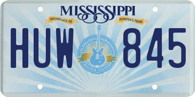 MS license plate HUW845