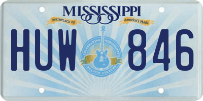 MS license plate HUW846