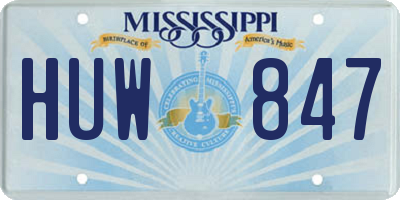 MS license plate HUW847
