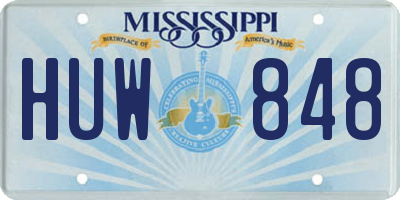 MS license plate HUW848