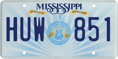 MS license plate HUW851