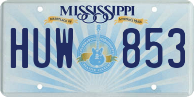 MS license plate HUW853