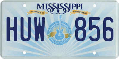 MS license plate HUW856