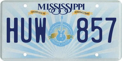 MS license plate HUW857