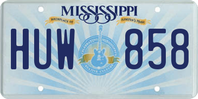 MS license plate HUW858