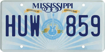 MS license plate HUW859