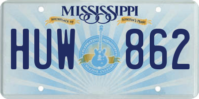 MS license plate HUW862