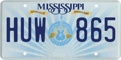 MS license plate HUW865