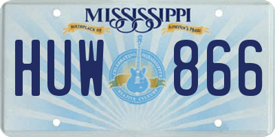 MS license plate HUW866