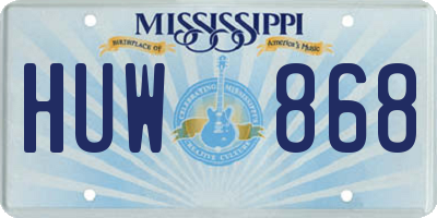MS license plate HUW868