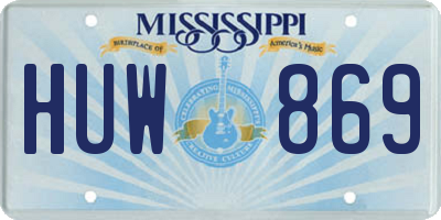 MS license plate HUW869