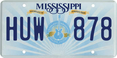 MS license plate HUW878