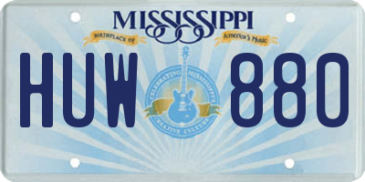 MS license plate HUW880