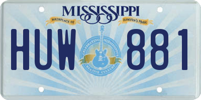 MS license plate HUW881
