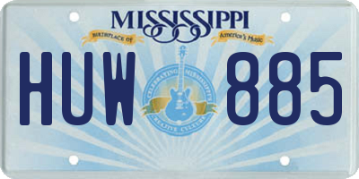 MS license plate HUW885