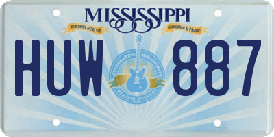MS license plate HUW887