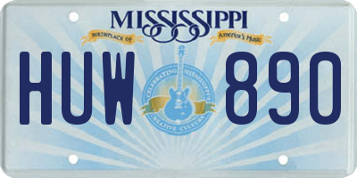 MS license plate HUW890