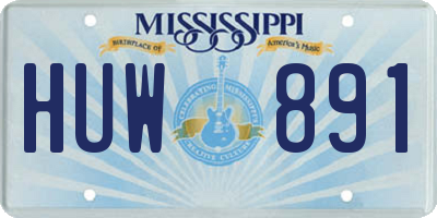 MS license plate HUW891