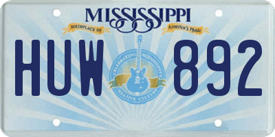 MS license plate HUW892