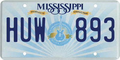 MS license plate HUW893