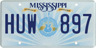 MS license plate HUW897