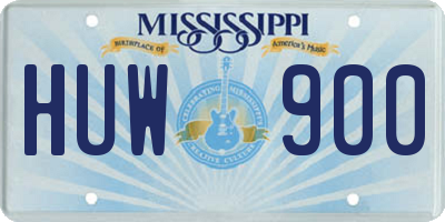 MS license plate HUW900