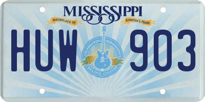 MS license plate HUW903