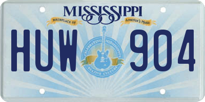 MS license plate HUW904