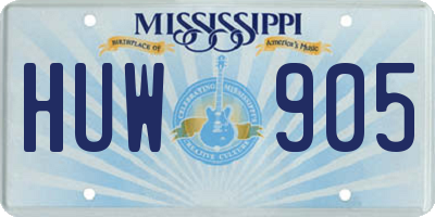 MS license plate HUW905