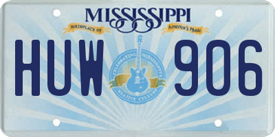 MS license plate HUW906