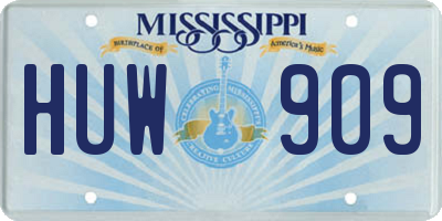 MS license plate HUW909