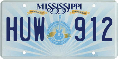 MS license plate HUW912