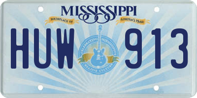 MS license plate HUW913
