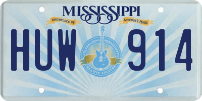 MS license plate HUW914