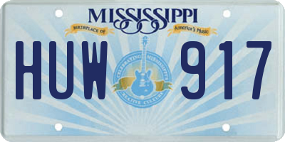 MS license plate HUW917