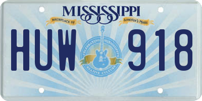 MS license plate HUW918